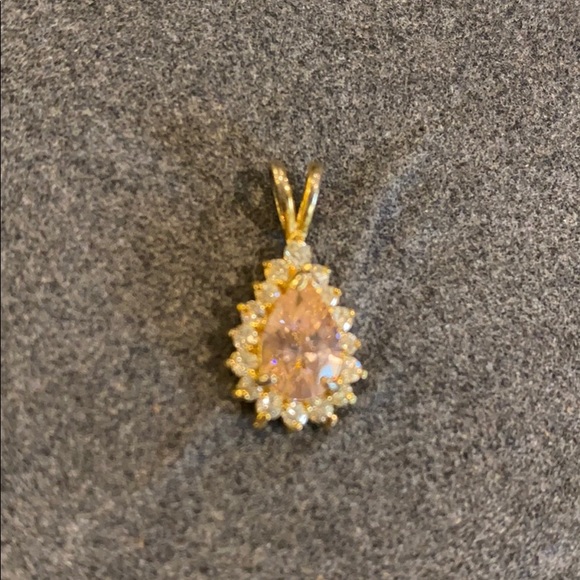 14k Gold Filled Pink CZ Pendant - Picture 1 of 5